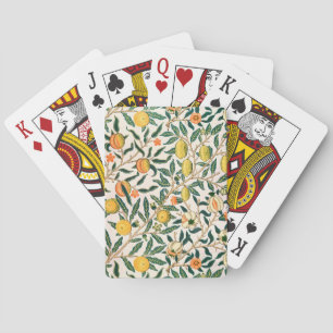 William Morris Fruit Pomegranate White Ornament Playing Cards