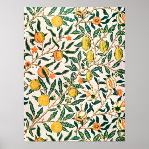 William Morris Fruit Pomegranate White Ornament Poster