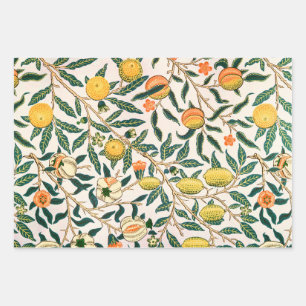 William Morris Fruit Pomegranate White Ornament Wrapping Paper Sheet