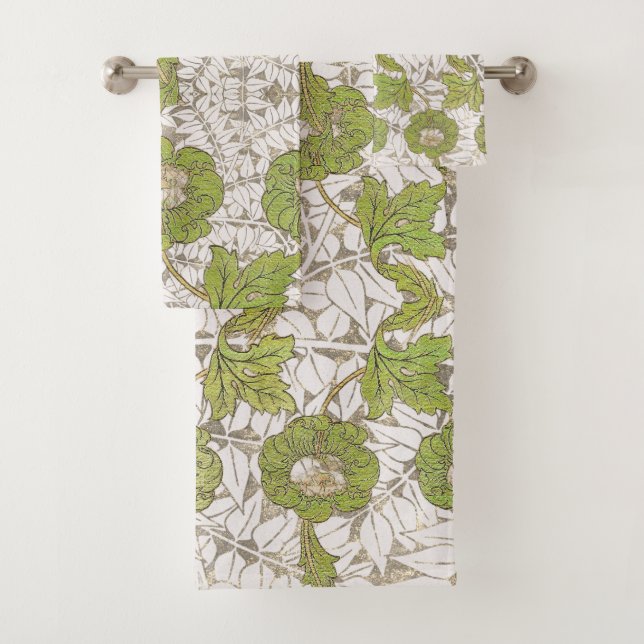 William Morris Garden Mix Botanical Bath Towel Set (Insitu)