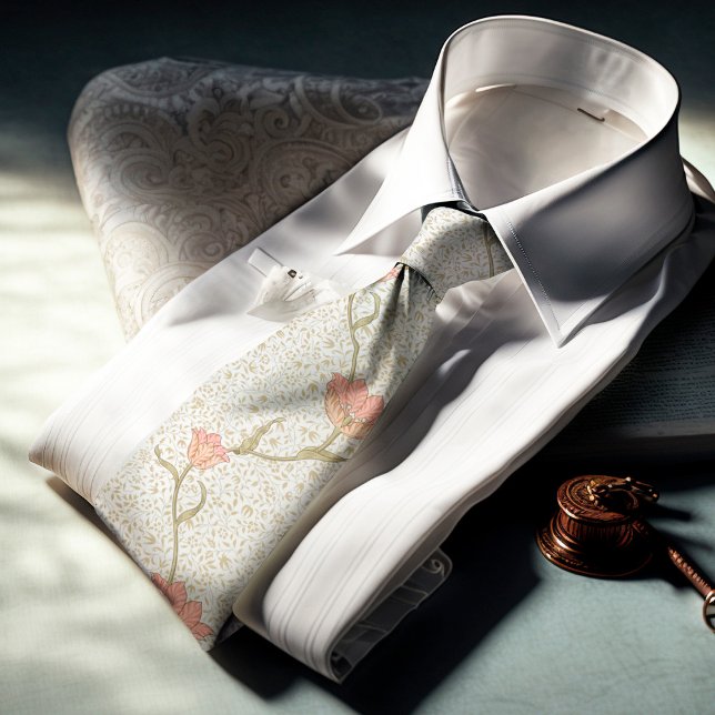 William Morris Garden Tulip Floral Pattern Tie (Creator Uploaded)