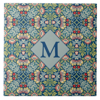 William Morris Geometric Monogrammed Pattern Ceramic Tile