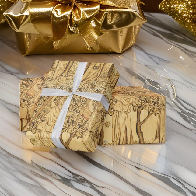 William * Morris Gold Angels Christmas  Wrapping Paper (Creator Uploaded)