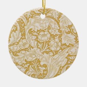 William Morris Gold Bachelors Button Floral Ceramic Ornament