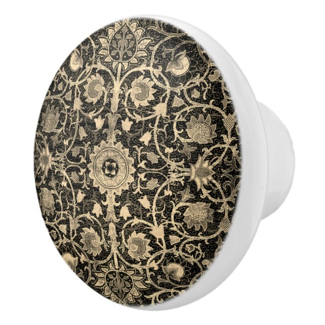 William * Morris Gold Charcoal Grey Holland Park Ceramic Knob (Right)