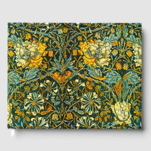 William Morris Gold Honeysuckle Floral Wallpaper Guest Book