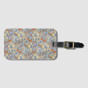 William Morris Gold Lily Victorian Botanical Luggage Tag