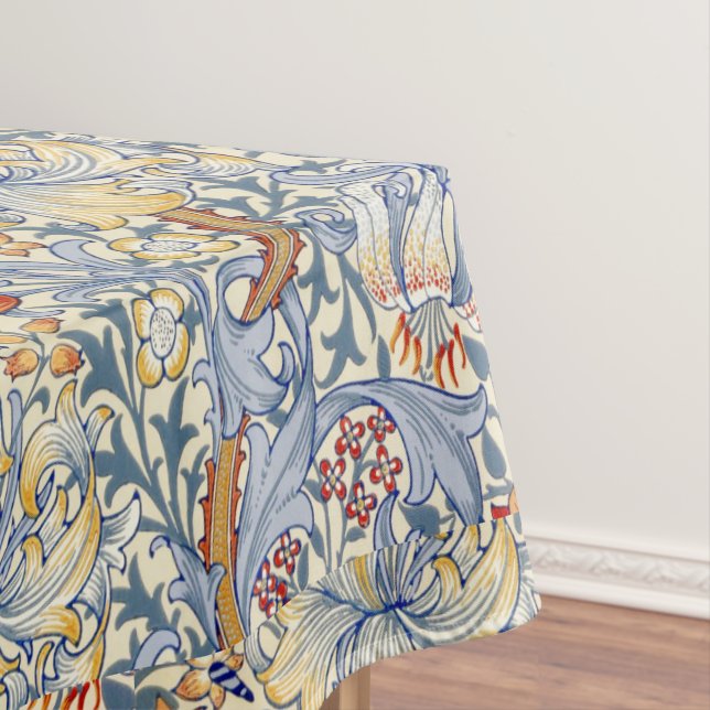William Morris Gold Lily Victorian Botanical Tablecloth (In Situ)
