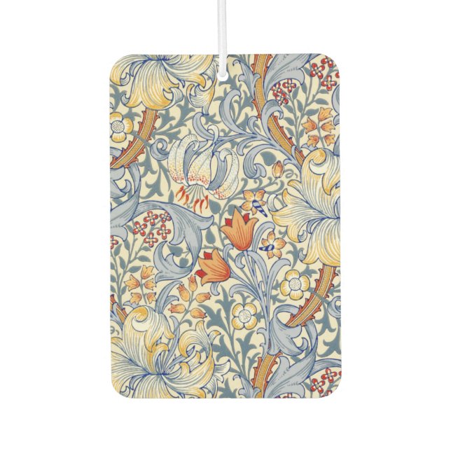 William Morris Gold Lily Victorian Wallpaper Car Air Freshener (Front)