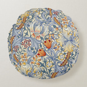 William Morris Gold Lily Victorian Wallpaper Round Cushion