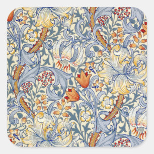 William Morris Gold Lily Victorian Wallpaper Square Sticker