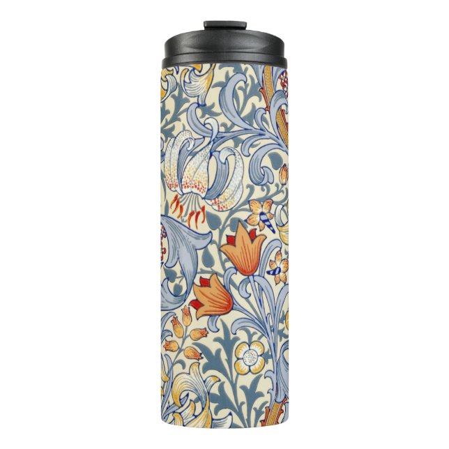 William Morris Gold Lily Victorian Wallpaper Thermal Tumbler (Front)