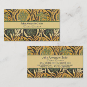 William Morris Gold Tulip Lily Vintage Wallpaper Business Card