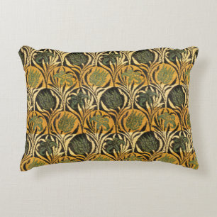 William Morris Gold Tulip Lily Vintage Wallpaper Decorative Cushion