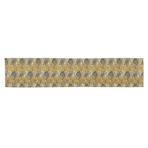 William Morris Gold Tulip Lily Vintage Wallpaper Short Table Runner