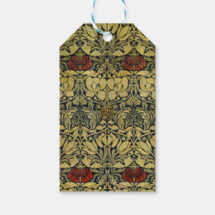 William Morris Gold Tulip Rose Vintage Wallpaper Gift Tags
