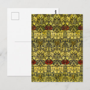 William Morris Gold Tulip Rose Vintage Wallpaper Postcard