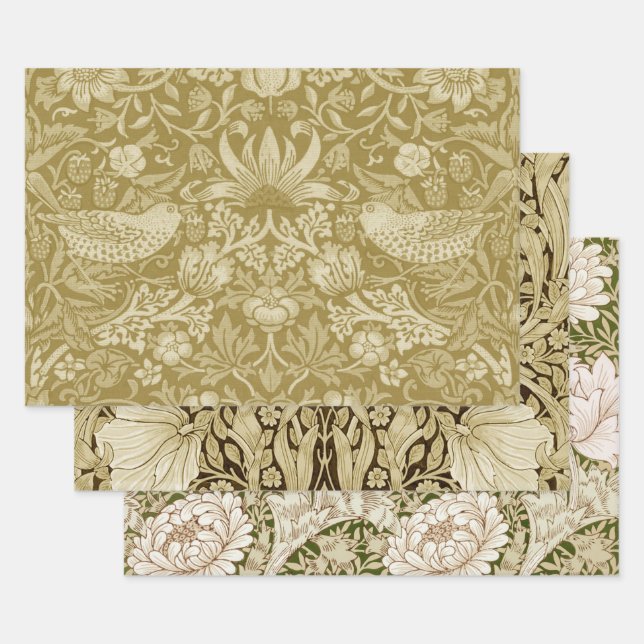 William Morris, Gold Wrapping Paper Sheet (Set)