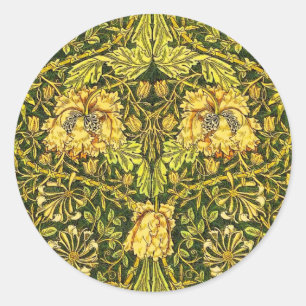 William Morris Golden Acanthus Portière Vintage  Classic Round Sticker