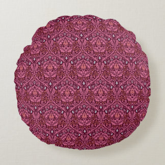 William Morris Golden Bough in Plum Round Cushion