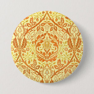 William Morris Golden Bough Orange Floral Art 7.5 Cm Round Badge