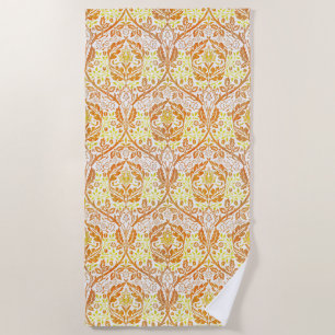 William Morris Golden Bough Orange Floral Art Beach Towel