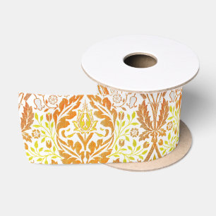 William Morris Golden Bough Orange Floral Art Satin Ribbon