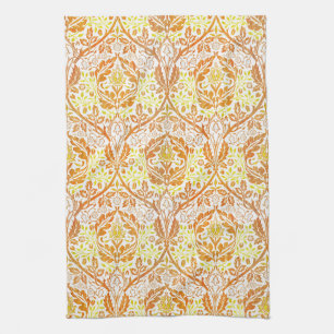 William Morris Golden Bough Orange Floral Art Tea Towel