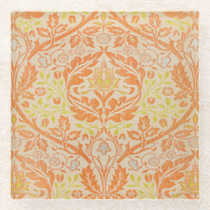 William Morris Golden Bough Tapestry Pattern Glass Coaster