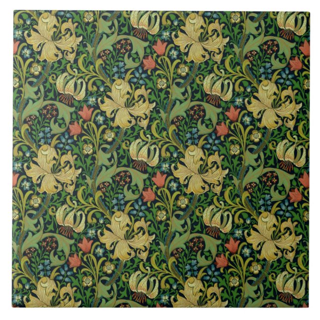 William Morris "Golden Lily" 4 Ceramic Tile (Front)
