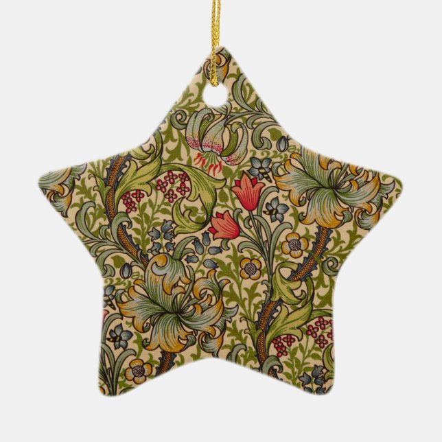 William Morris Golden Lily Antique Ceramic Ornament (Front)