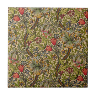 William Morris Golden Lily Antique Ceramic Tile