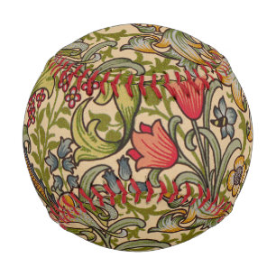 William Morris Golden Lily Antique Floral Pattern Baseball