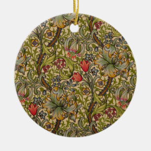 William Morris Golden Lily Antique Floral Pattern Ceramic Ornament