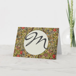 William Morris Golden Lily Antique Floral Pattern Note Card