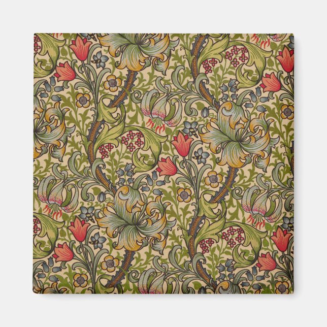 William Morris Golden Lily Antique Magnet (Front)