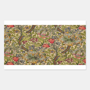William Morris Golden Lily Antique Rectangular Sticker