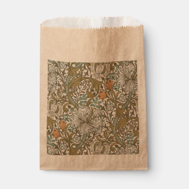 William Morris Golden Lily Blue Gold Classic Favour Bag (Front)