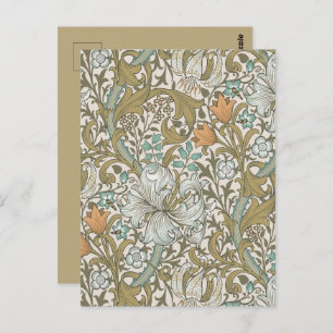 William Morris Golden Lily Blue Gold Classic Postcard