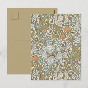 William Morris Golden Lily Blue Gold Classic Postcard