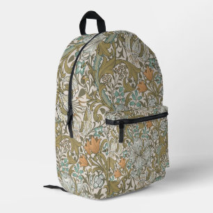 William Morris Golden Lily Blue Gold Classic Printed Backpack