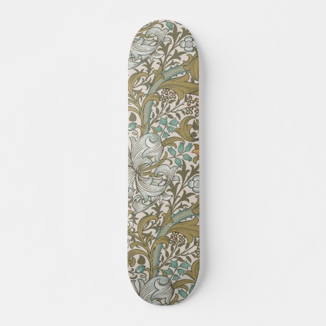 William Morris Golden Lily Blue Gold Classic Skateboard (Front)