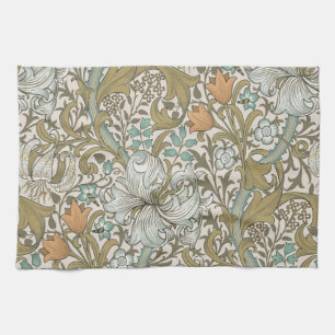 William Morris Golden Lily Blue Gold Classic Tea Towel