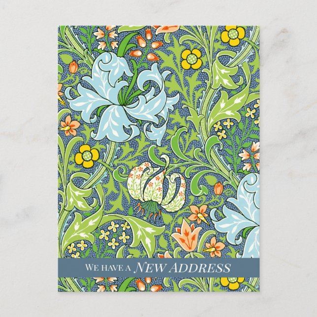 William Morris Golden Lily CC1223 Moving Announcement Postcard (Front)