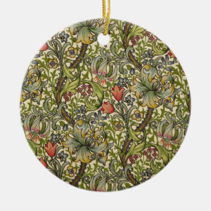 William Morris Golden Lily Ceramic Tree Decoration