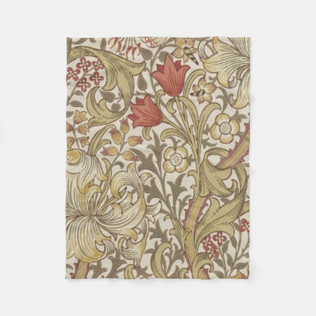 William Morris Golden Lily Fleece Blanket (Front)
