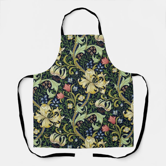 William Morris Golden Lily Floral Pattern Apron (Front)