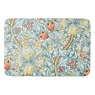 William Morris Golden Lily Floral Pattern Bath Mat