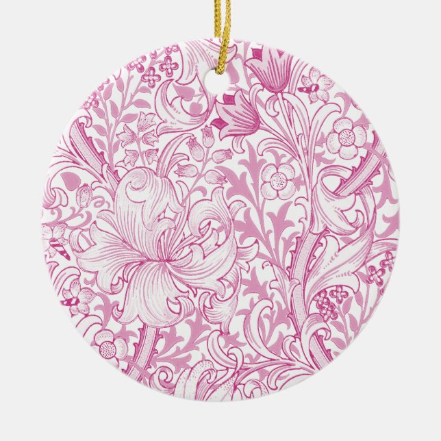 William Morris Golden Lily Floral Pattern Ceramic Ornament (Front)