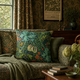 William Morris Golden Lily Floral Pattern Cushion